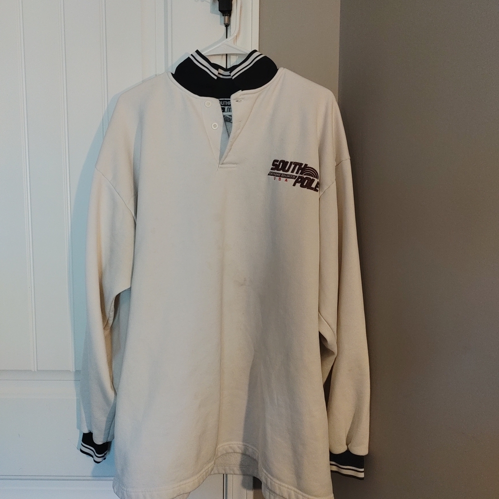 Southpole White and Black Pullover Vintage